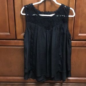 Style & Co Black layer sleeveless blouse size L